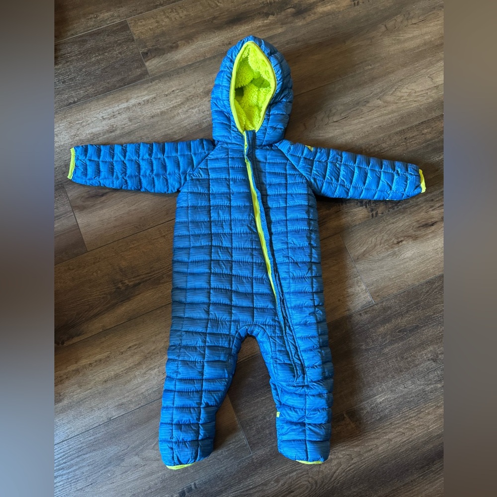 Snozu Blue and Neon Green Kids One Piece Bodysuit